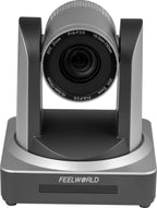 Feelworld PTZ Camera POE20X with SDI and HDMI, featuring 20x optical zoom for professional streaming and video recording.