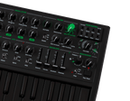 Arturia MicroBrute UFO keyboard synthesizer with compact design and various control knobs, ideal for music production.