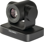 Feelworld USB10X PTZ streaming camera with 10x optical zoom and 1080p resolution, ideal for professional video conferencing.