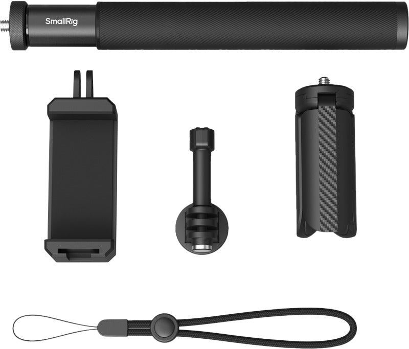 SmallRig selfie stick for action cameras, lightweight tripod and support, with extendable handle for flexible shooting angles.