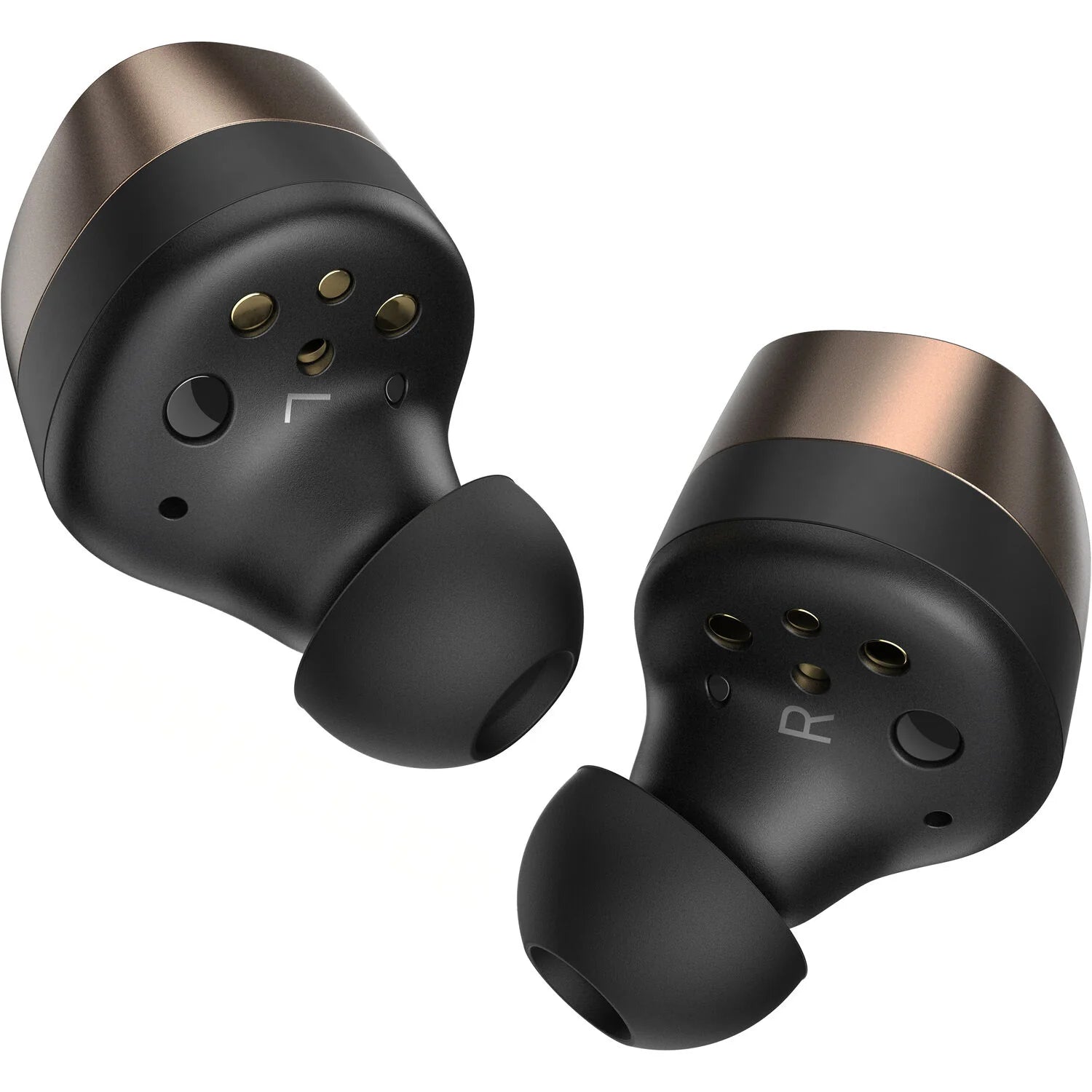 Sennheiser Momentum True Wireless 4 in-ear headphones with sleek black design and compact charging case, wireless audio device