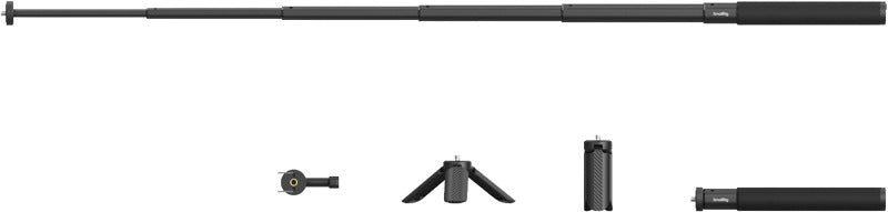 SmallRig selfie stick for action cameras, adjustable tripod support with grip, ideal for vlogging and outdoor photography.