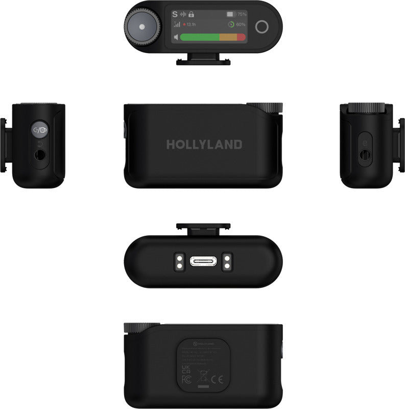Hollyland Lark Max 2 Ultimate Combo creator wireless microphone systems with transmitters and receivers on a white background.