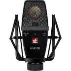 sE Electronics sE4100 condenser microphone with shock mount and pop filter, ready for studio recording.