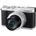 Panasonic Lumix L10 video camera showing the back view with LCD screen and control buttons.