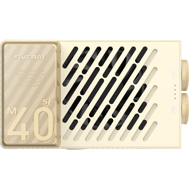 Zhiyun LED Fiveray M40 SE Combo bi-color LED lights with adjustable panels and mounting options for professional photography and videography.