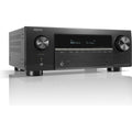 White Denon AVR-X2900H DAB stereo amplifier with multiple input ports and digital display, showcasing a sleek home audio receiver design.
