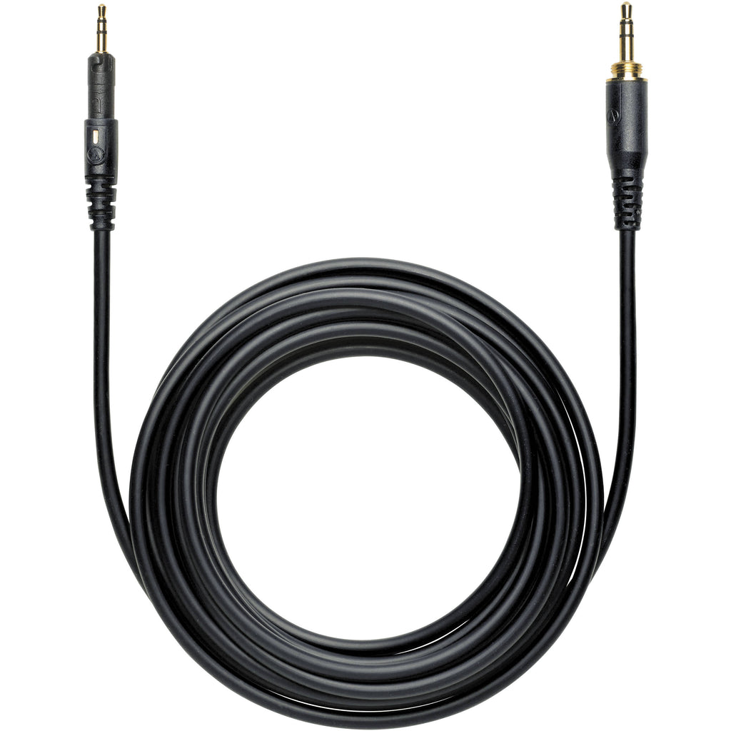 Audio Technica ATH-M50x studio headphones with large ear cups and adjustable headband, black over-ear design for professional audio.
