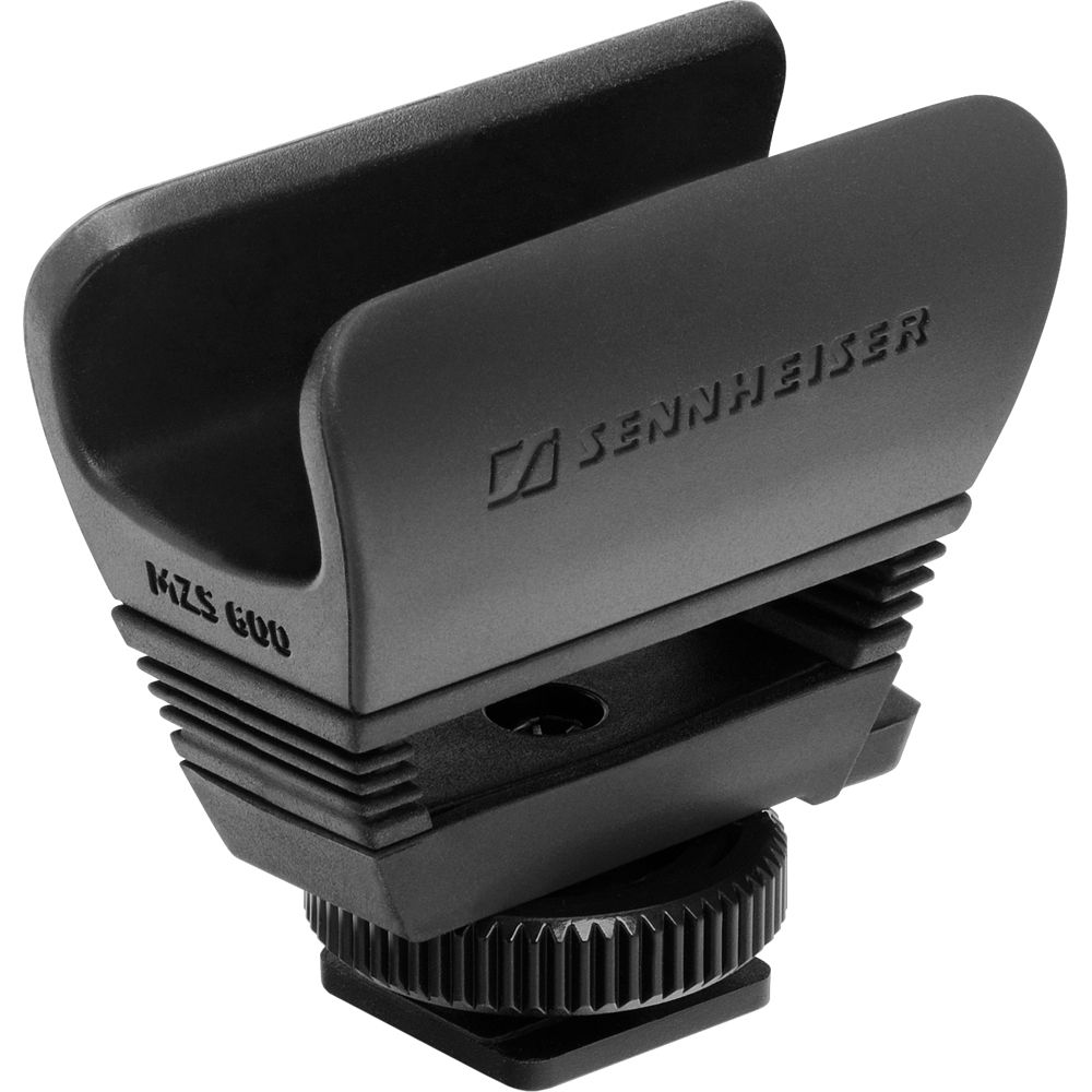 Sennheiser MZS 600 microphone shock mount with adjustable metal frame and foam padding for secure audio recording.
