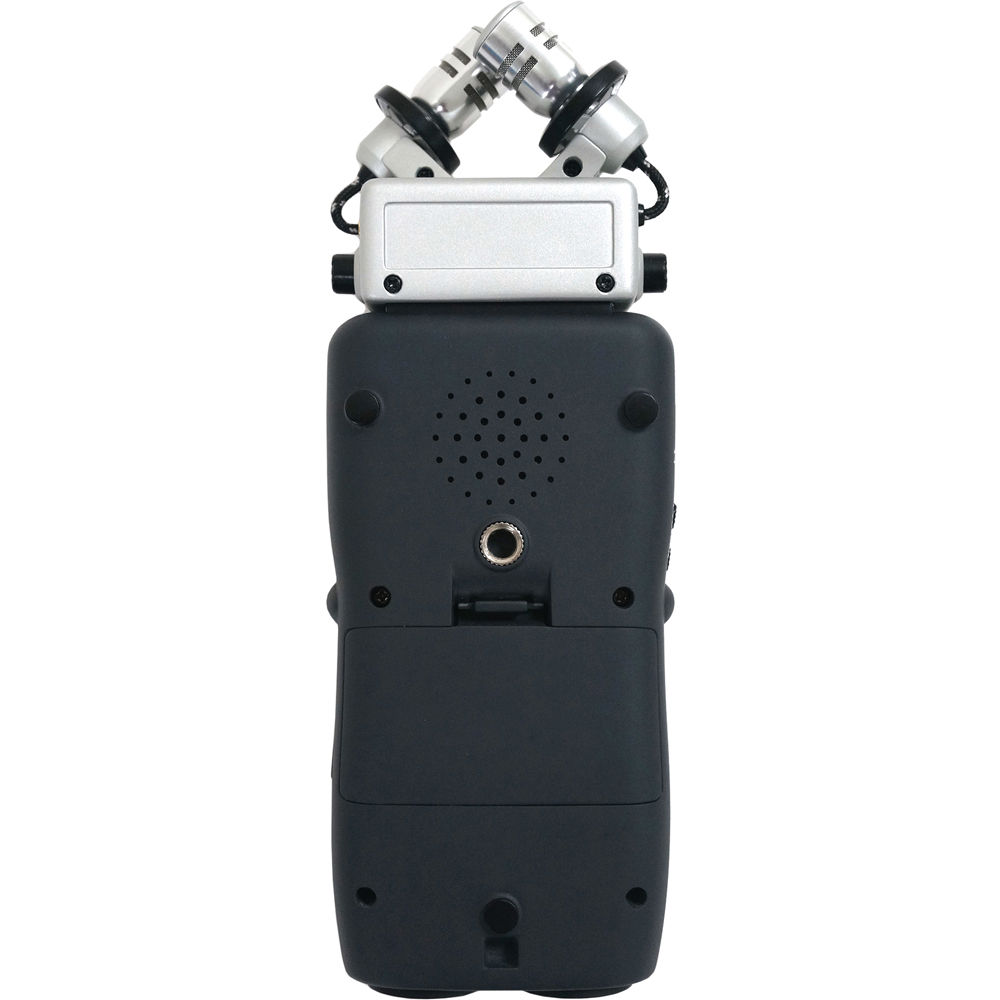 Zoom H5 digital recorder with removable microphones and multiple input options, ideal for professional audio recording.