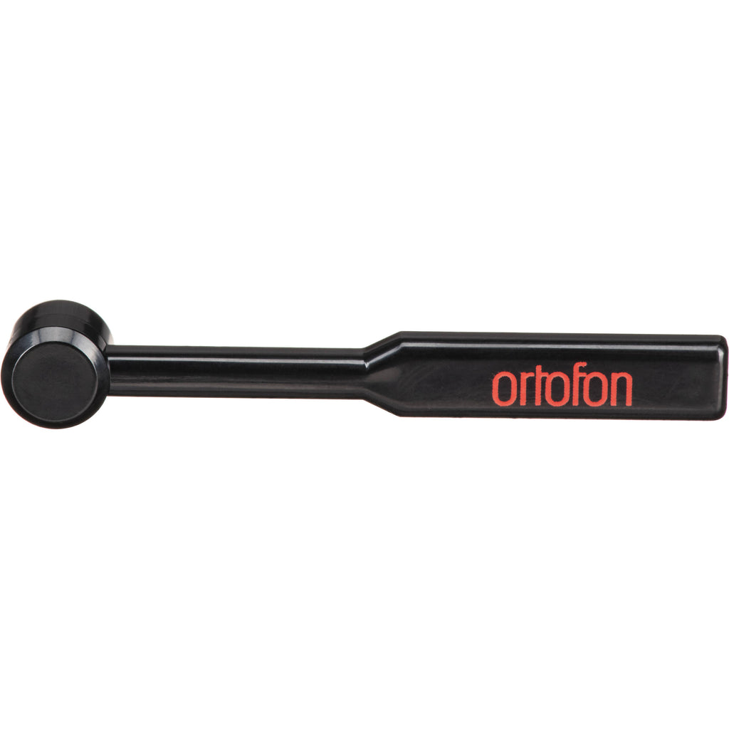 Ortofon Stylus Brush for cartridge cleaning, with soft bristles and ergonomic handle, used for maintaining turntable stylus.