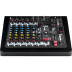 Allen & Heath ZEDi-10FX analog mixer with multiple input channels, knobs, and faders, designed for live sound and recording setups