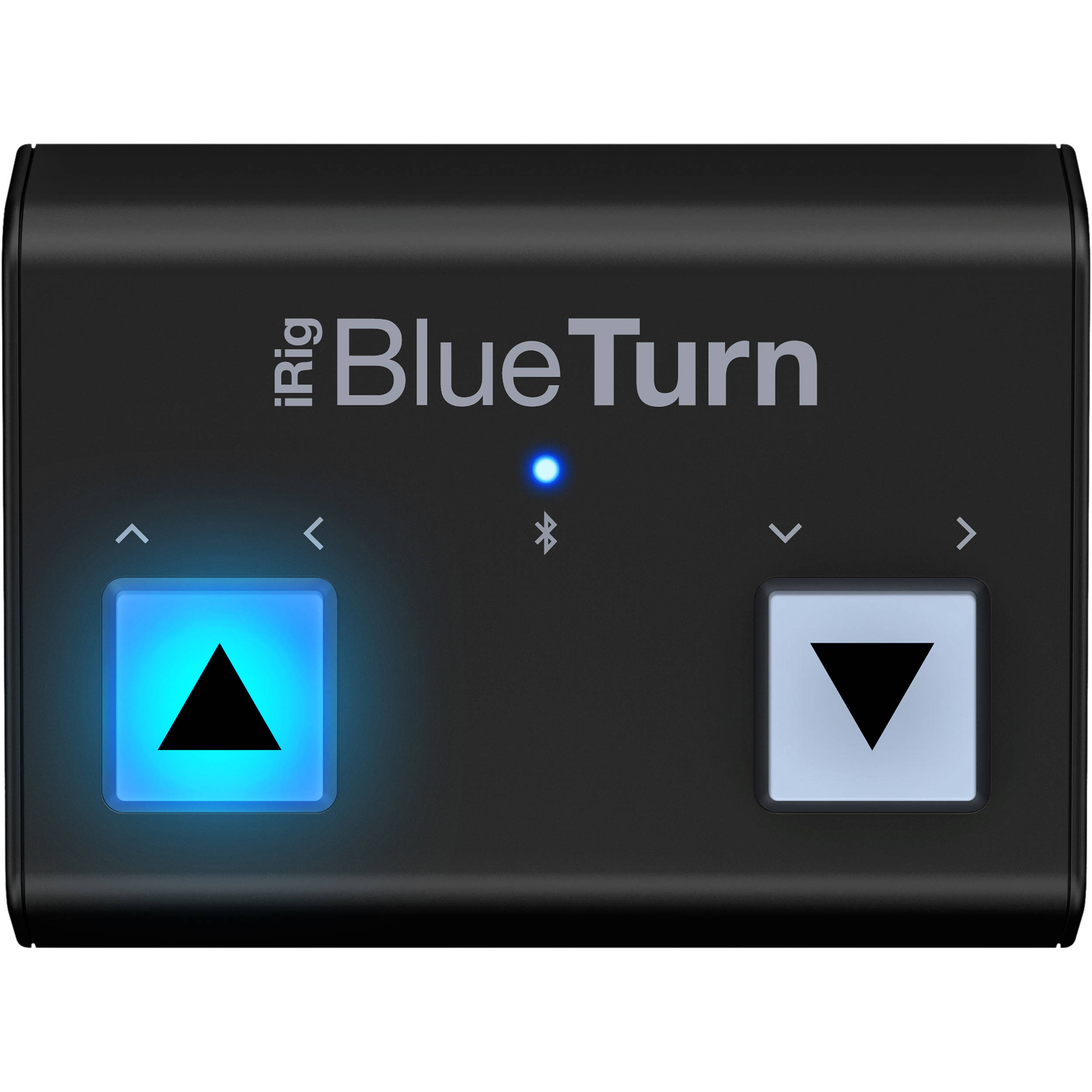 IK Multimedia iRig BlueTurn MIDI footswitch with two foot pedals for hands-free control of music software.