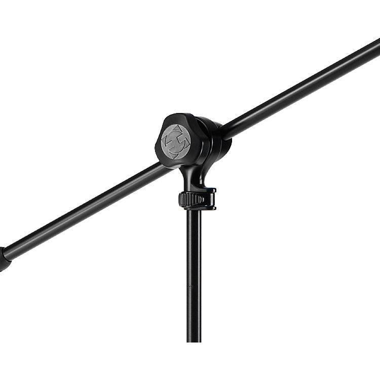 Hercules Stands MS432B floor microphone stand with adjustable boom arm and sturdy base for studio or stage use.