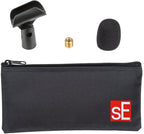 sE Electronics V7 dynamic microphone without switch, showing black metal body and grille, suitable for studio and live vocals