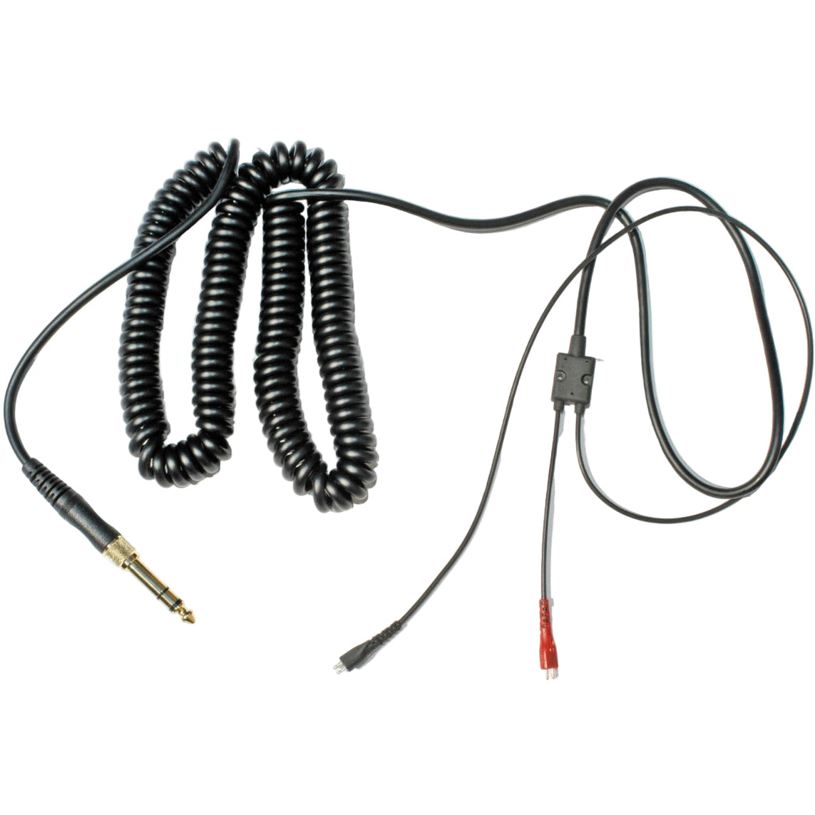 Sennheiser HD 25 coiled headphone cable, 2 meters long, designed for high-quality audio connection with Sennheiser headphones.