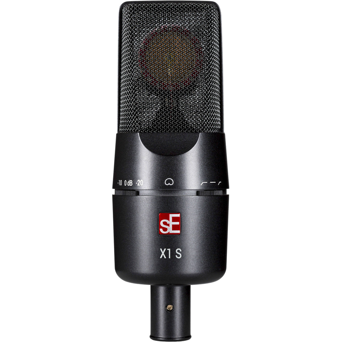 SE Electronics X1 S Vocal Pack condenser microphone with shock mount and pop filter, suitable for studio recording and vocals.