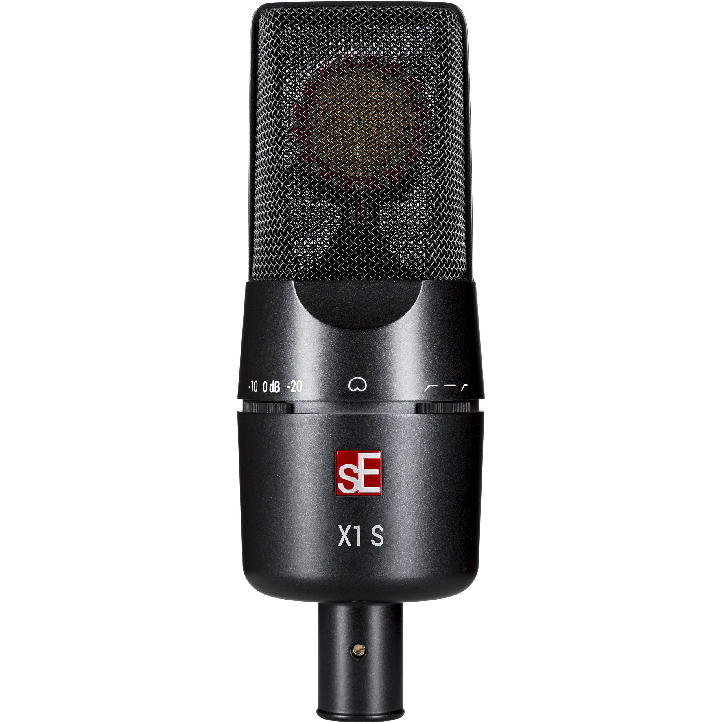 SE Electronics X1 S Vocal Pack condenser microphone with shock mount and pop filter, suitable for studio recording and vocals.