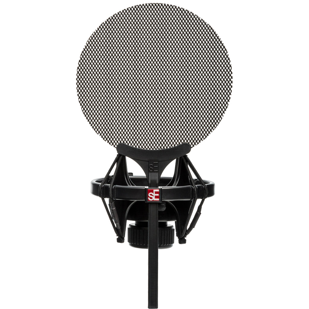 SE Electronics X1 S Vocal Pack condenser microphone with shock mount and pop filter for professional singing and recording.