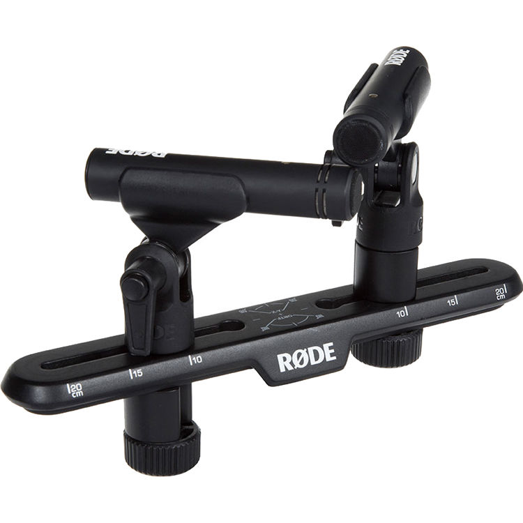 Rode Stereo Bar SB20 microphone accessory with adjustable arms for professional stereo microphone setup.