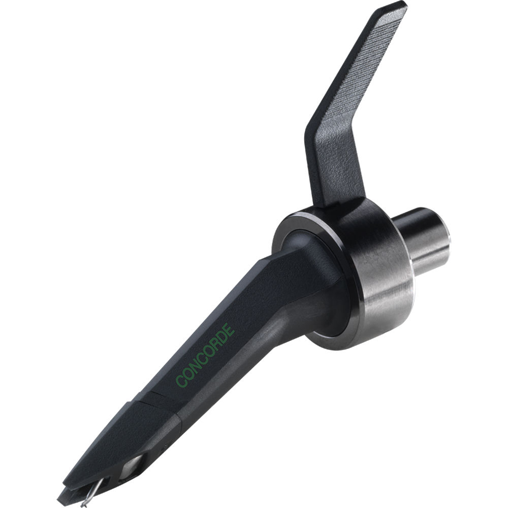 Ortofon Concorde Mix MK2 turntable cartridge with stylus, designed for DJ and mixing applications, mounted on a turntable.