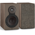 DALI Sonik 3 passive bookshelf speakers with black wood finish and metal grilles, designed for clear stereo sound.