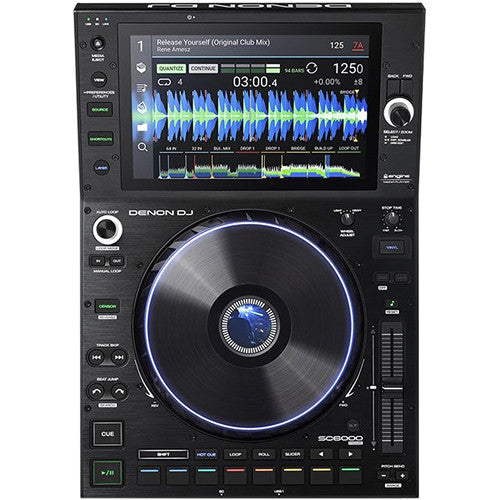 Denon DJ SC6000 Prime DJ media player with large touchscreen display and professional controls.