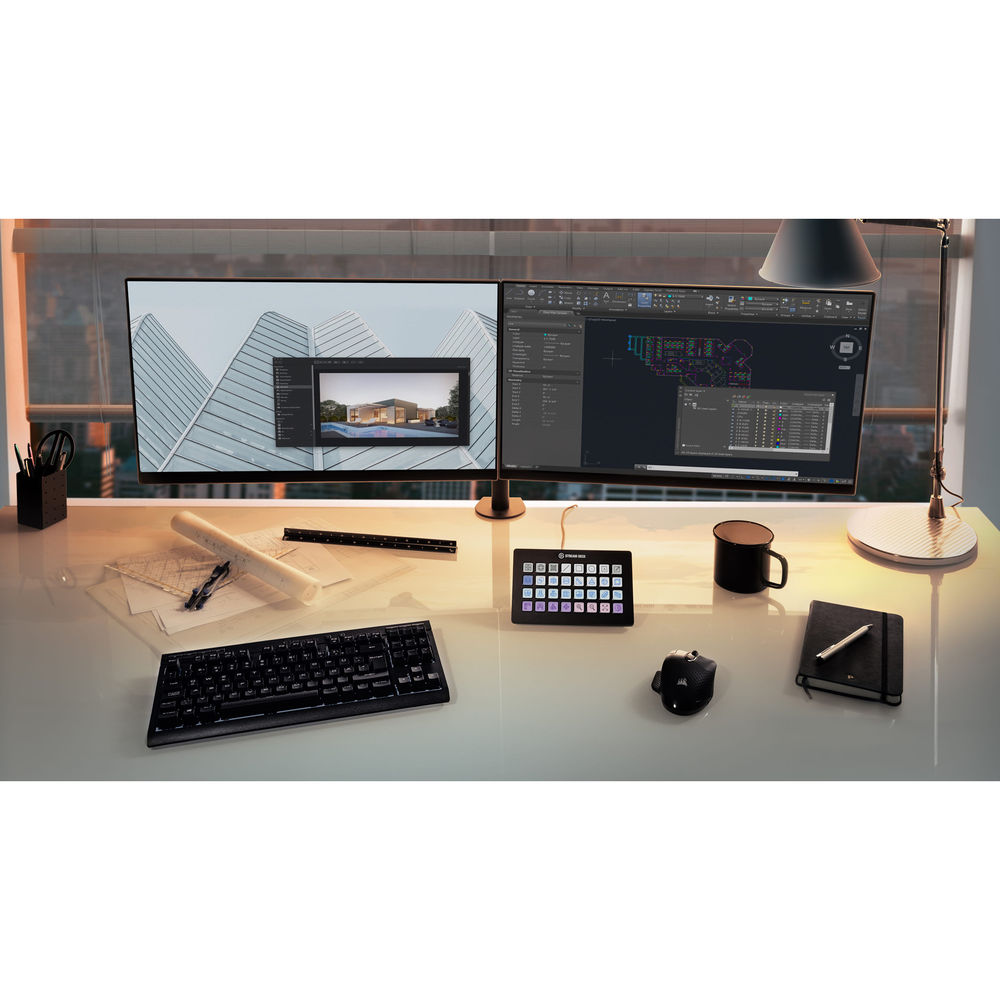 Elgato Stream Deck XL video edit controller with customizable LCD keys for streamlining content creation and editing workflows.