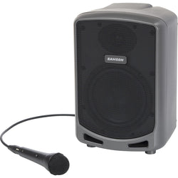 Samson Expedition Express+ portable PA speaker system with a compact design and built-in microphone input.