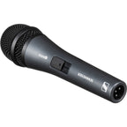 Sennheiser E 825-S dynamic microphone with black body and grille, ideal for live vocal performances and sound recording.