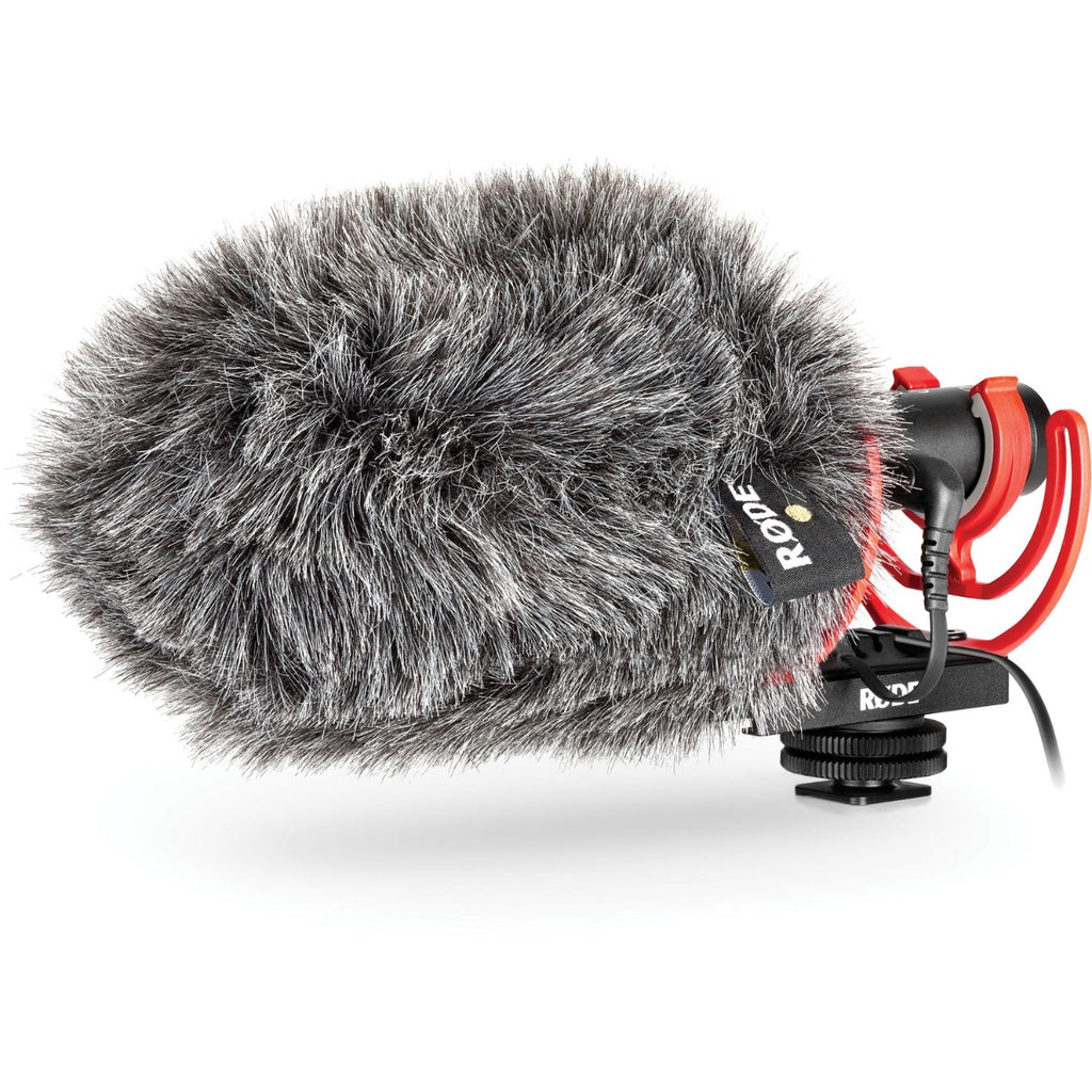 Rode WS11 microphone windscreen and deadcat for outdoor audio recording, designed to reduce wind noise and protect the mic.