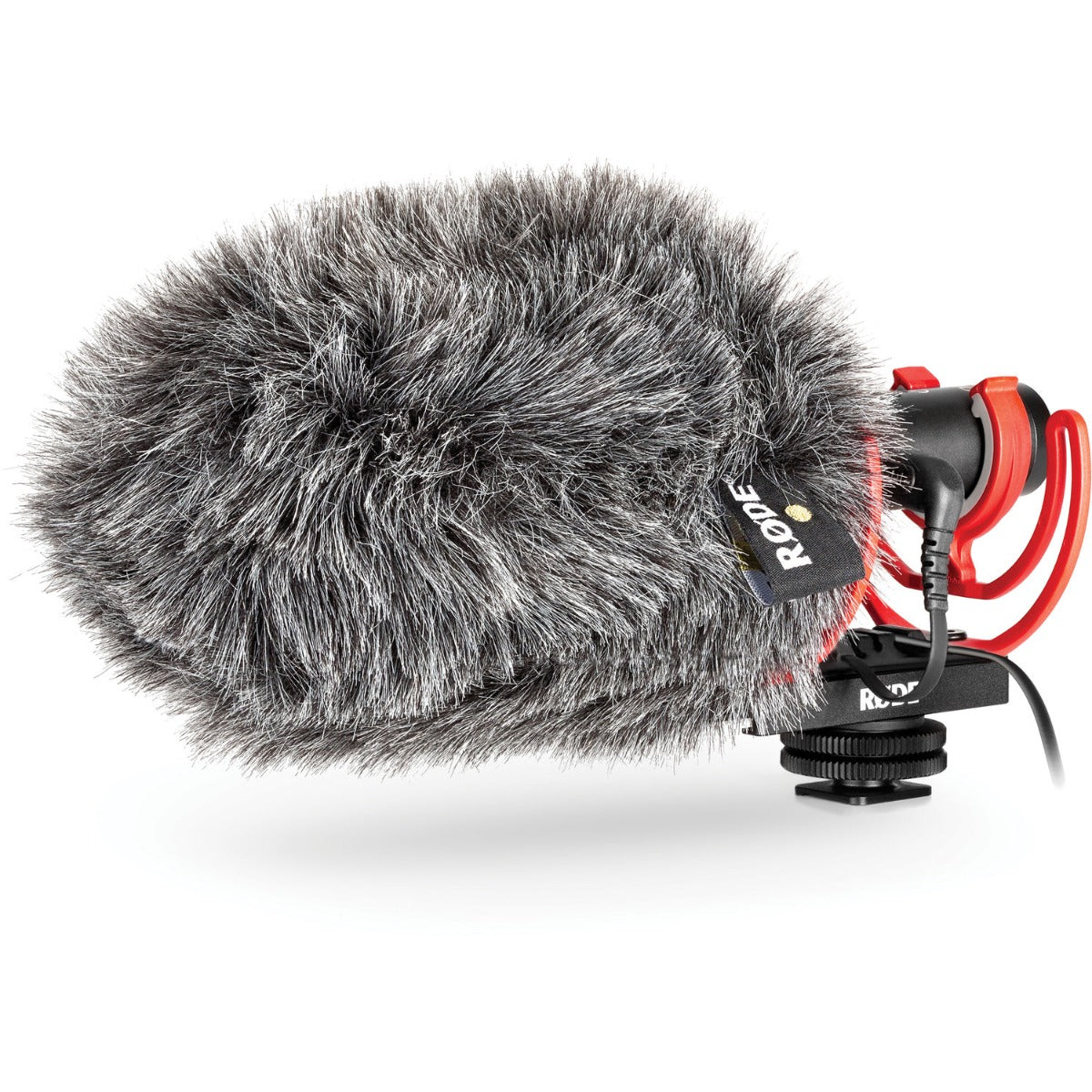 Rode WS11 microphone windscreen and deadcat for outdoor audio recording, designed to reduce wind noise and protect the mic.