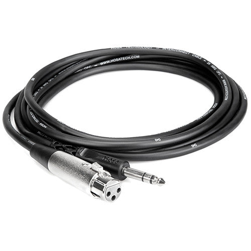 Hosa STX-105F XLR-Female to 6.3mm TRS cable, 1.5 meters, with XLR and TRS connectors for audio connections.
