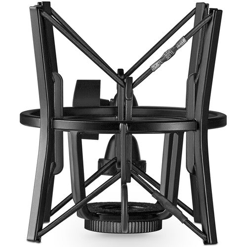 Rode SM6 microphone shock mount and adapter with black foam padding and mounting hardware for professional studio use