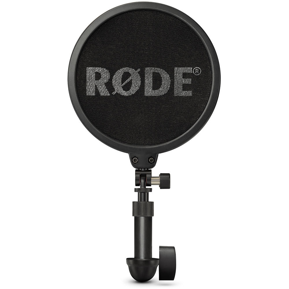 Rode SM6 microphone shock mount with adjustable adapter for secure audio recording setup.