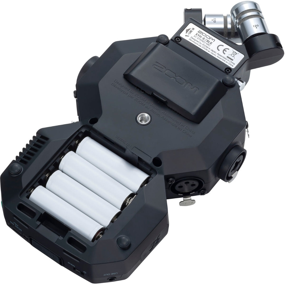 Zoom H8 digital recorder with multiple input options and LCD screen, shown on a white background.