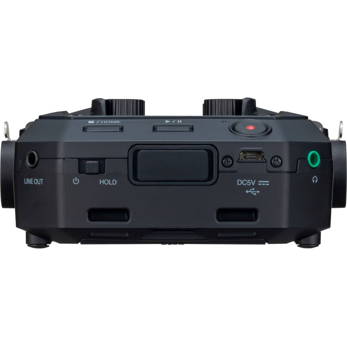 Zoom H8 digital recorder with multiple input jacks and colorful interface, designed for professional audio recording.