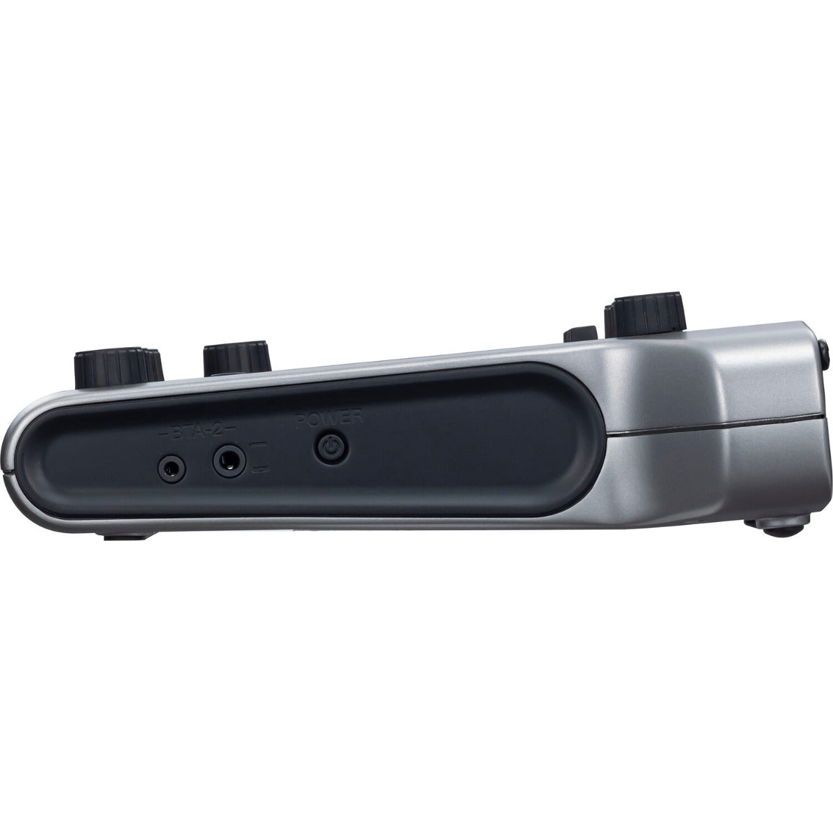 Zoom PodTrak P4 digital recorder with microphone inputs and control buttons, compact portable recording device.