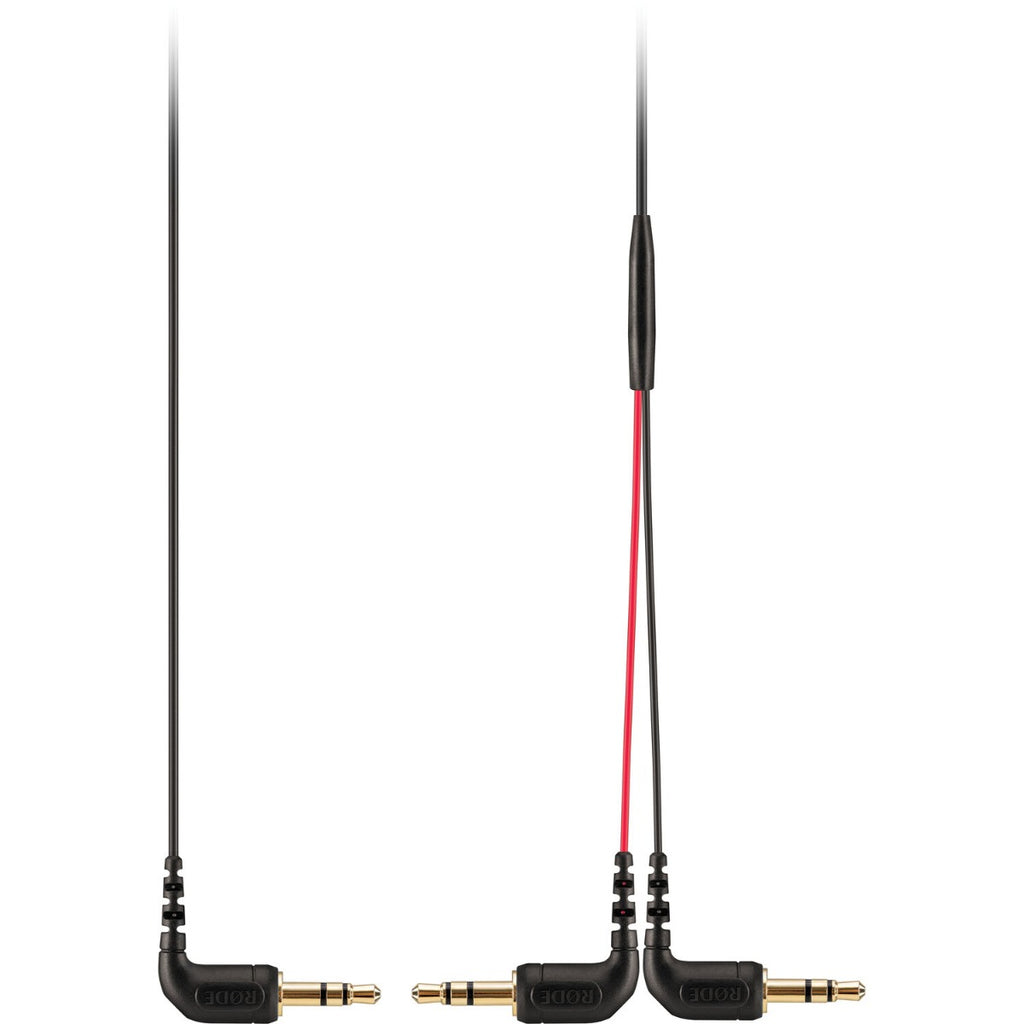 Rode SC11 audio adapter splitter connecting headphones or microphones to audio devices, compact and durable design.