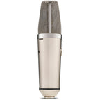 Warm Audio WA-67 condenser microphone shown in a close-up image, featuring vintage-style design and professional audio equipment details.