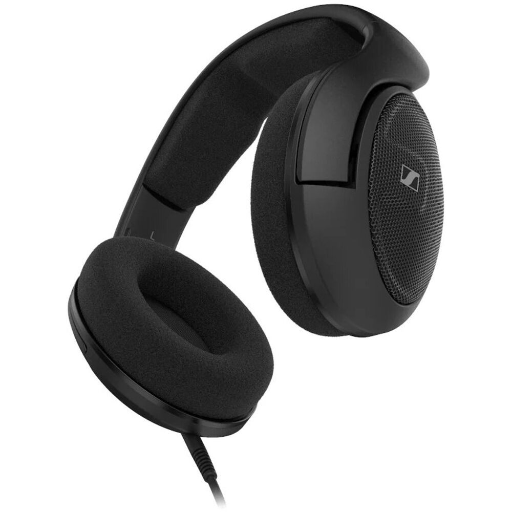 Sennheiser HD 560S open-back headphones with large ear cups and detailed sound profile, shown from a side angle.