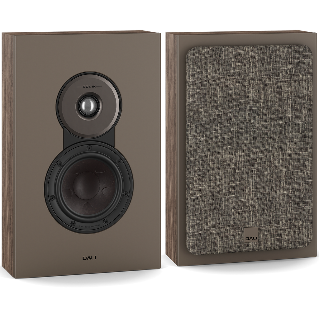 DALI Sonik On-Wall in-wall outdoor speaker with sleek black finish and compact design for enhanced audio performance.