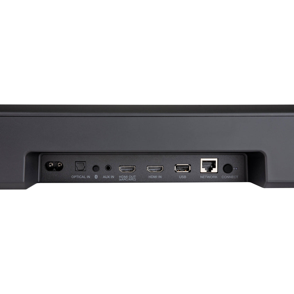 Denon Home Soundbar 550, sleek black TV speaker with multiple speakers and modern design, perfect for enhancing TV audio.