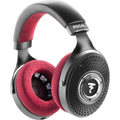 Focal Clear MG professional head-fi headphones with silver ear cups and black headband, showing detailed ear cushion and cable.