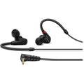 Sennheiser IE 100 Pro wired in-ear headphones with sleek black design and ergonomic eartips.
