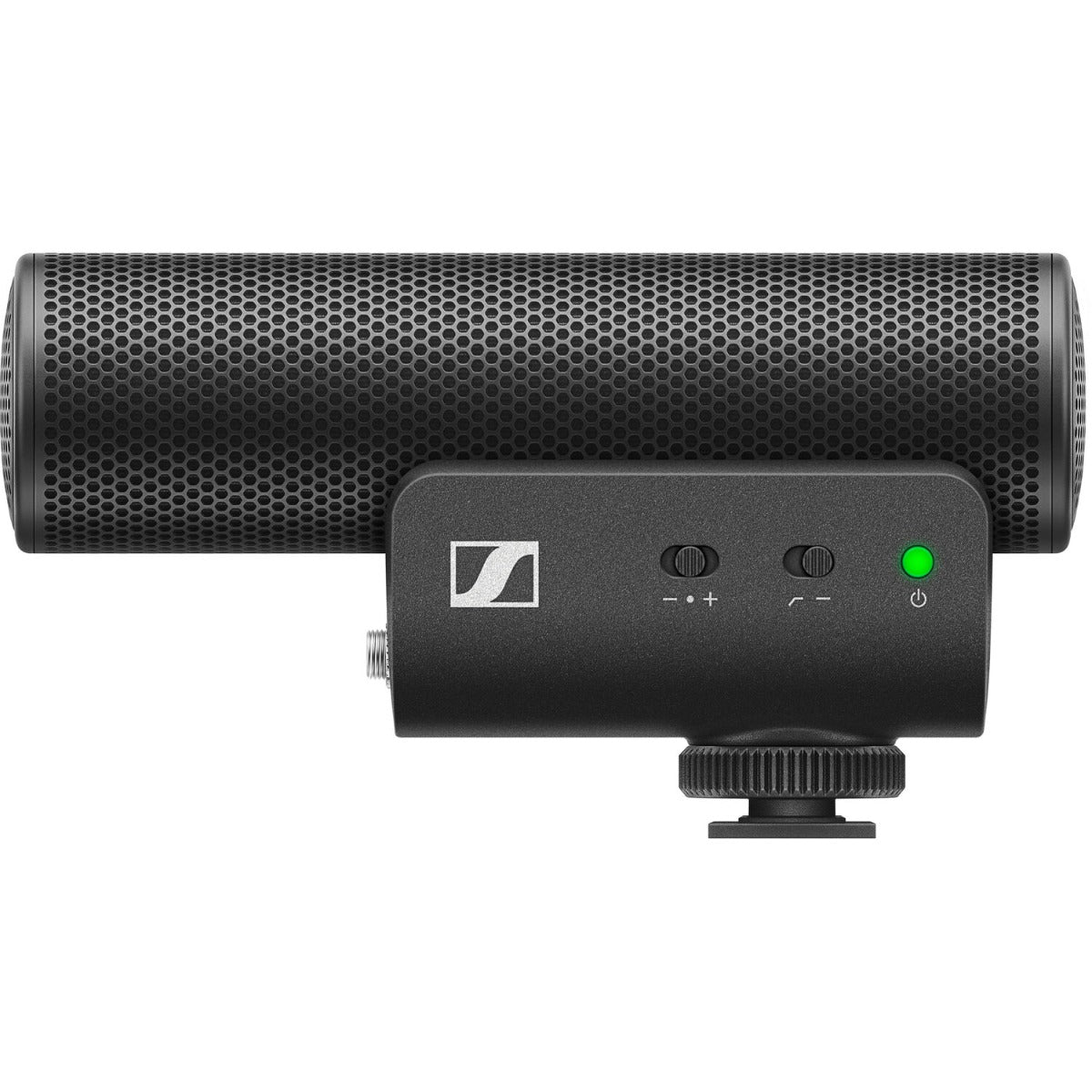 Sennheiser MKE 400 MK2 camera microphone with compact design and built-in shock mount for high-quality audio recording.
