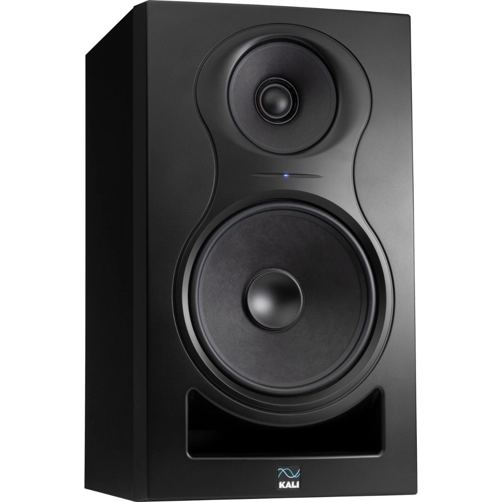 Kali Audio IN-8 V2 active nearfield monitors with black finish, showing their front panel and speaker cones.