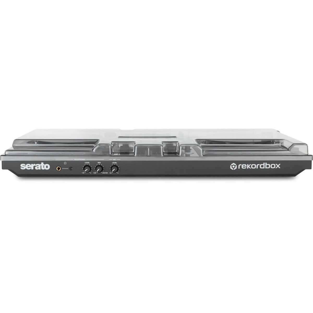 Decksaver Pioneer DDJ-FLX6 DJ cover protecting the DJ controller, made of durable, transparent plastic material.