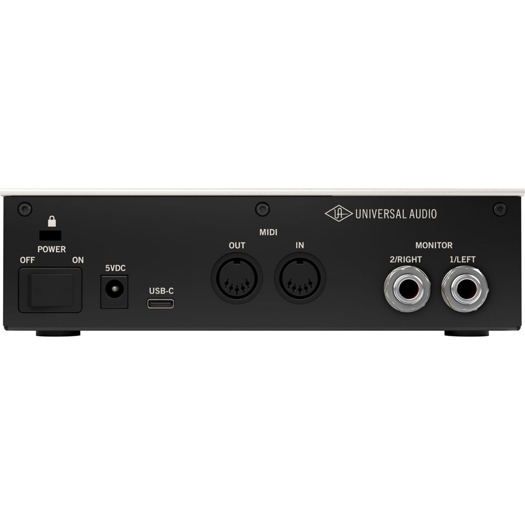 Universal Audio Volt 2 audio interface with two input channels and modern design, used for music recording and production.