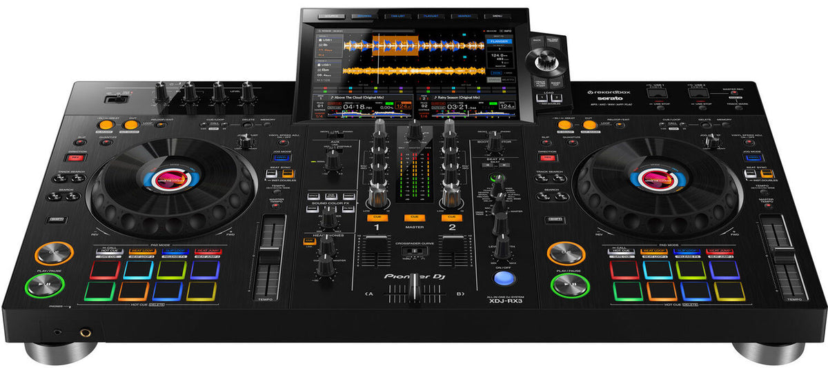 Pioneer DJ XDJ-RX3 DJ media player with dual touchscreen displays and professional controls, designed for DJs.
